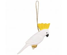 Statuette perroquet blanc et jaune L12