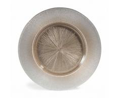 Assiette de présentation en verre coloris champagne D 34 cm GLITTER
