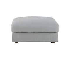Pouf en lin lav&eacute; gris clair Cesar