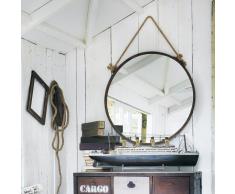 Miroir en m&eacute;tal effet rouille H 70 cm CABINE