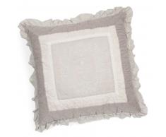 Coussin brod&eacute; beige 60 x 60 cm AM&Eacute;LIE