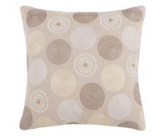Housse de coussin brodée beige 40x40
