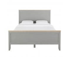 Lit 140x190 en pin gris Honorine