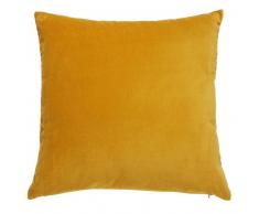 Coussin en velours jaune moutarde 45x45cm SAVORA