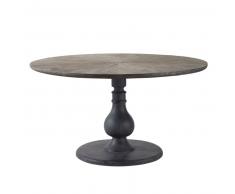 Table à manger ronde 4/6 personnes gris anthracite D140 Monceau