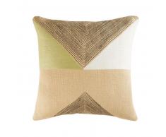 Coussin en jute motifs graphiques 45x45