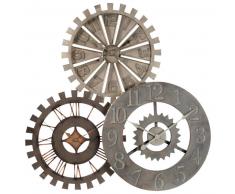 Horloge triple en m&eacute;tal D 92 cm ROUAGES