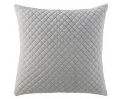 Coussin en coton gris effet velours à motifs 60x60