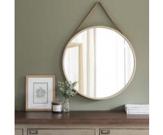 Miroir rond à suspendre en bouleau D59