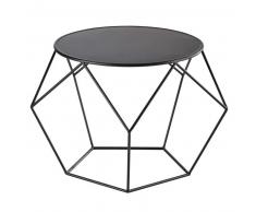 Table basse ronde en métal noir Prism