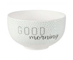 Bol en faïence blanche motifs pois