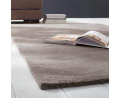 Tapis à poils courts en laine taupe clair 200 x 200 cm SOFT