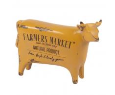 Statuette vache indus jaune imprimé H13