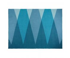 Tapis graphique en coton bleu 180x120cm SURFING
