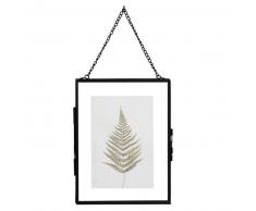 Cadre photo 10x15 à suspendre en verre et métal noir