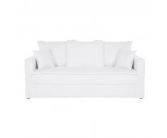 Canapé-lit 3 places en lin lavé blanc Célestin