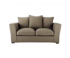 Canapé-lit 2/3 places en coton taupe Balthazar