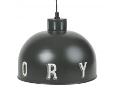 Suspension en m&eacute;tal gris anthracite imprim&eacute;