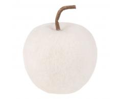 Statuette pomme en laine blanche H8