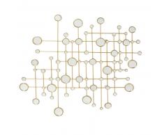 Miroirs ronds reliés en métal doré 100x108