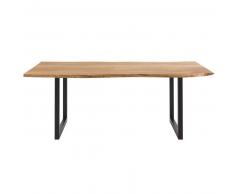 Table à manger indus en acacia et métal noir L200 Palissandre