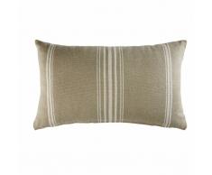 Coussin brod&eacute; en coton motifs rayures 30x50