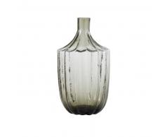 Vase en verre fum&eacute; noir H41