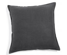 Coussin en lin lavé anthracite 60x60