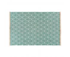 Tapis en coton vert motifs graphiques 160x230