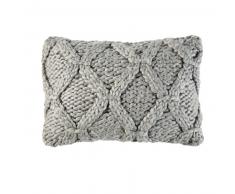 Coussin tricoté gris 35x50