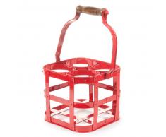 Porte-bouteille en métal rouge