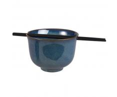 Bol à riz en faïence bleue