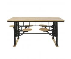 Table à manger 8 personnes avec tabourets en manguier et fonte L180 Factory