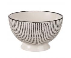 Bol en grès écru motifs pois noirs