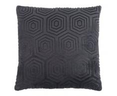 Coussin en tissu gris anthracite à motifs