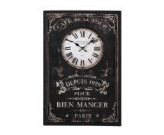 Horloge en bois noire 40 x 60 cm BRASSERIE