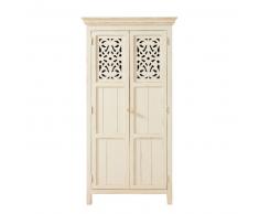 Armoire 2 portes en manguier massif blanc Ayanna