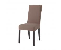 Housse de chaise en coton taupe Margaux