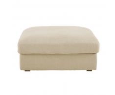 Pouf en lin lav&eacute; beige Cesar