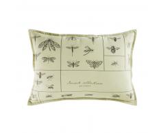 Coussin en coton et lin imprim&eacute; insectes 35x50