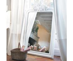 Miroir trumeau sculpt&eacute; en paulownia blanc H 120 cm ALTESSE