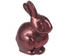 Statuette lapin rose H15