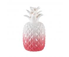 Statuette ananas rose et blanche H.22cm MAYA