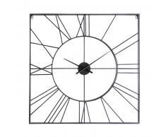 Horloge carr&eacute;e en m&eacute;tal noir