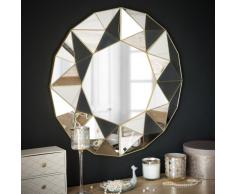 Miroir &agrave; reliefs g&eacute;om&eacute;triques D60