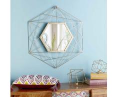 Miroir en fil de m&eacute;tal dor&eacute; 71x81cm ARTY