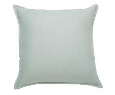 Coussin en lin lavé vert d'eau 60x60