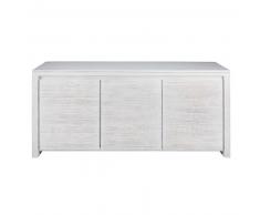 Buffet 3 portes en manguier massif blanchi Java