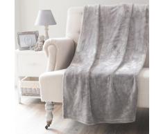 Plaid gris 150 x 230 cm FLANNELLE
