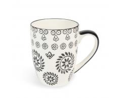 Mug en faïence noir/blanc CHIANG MAI